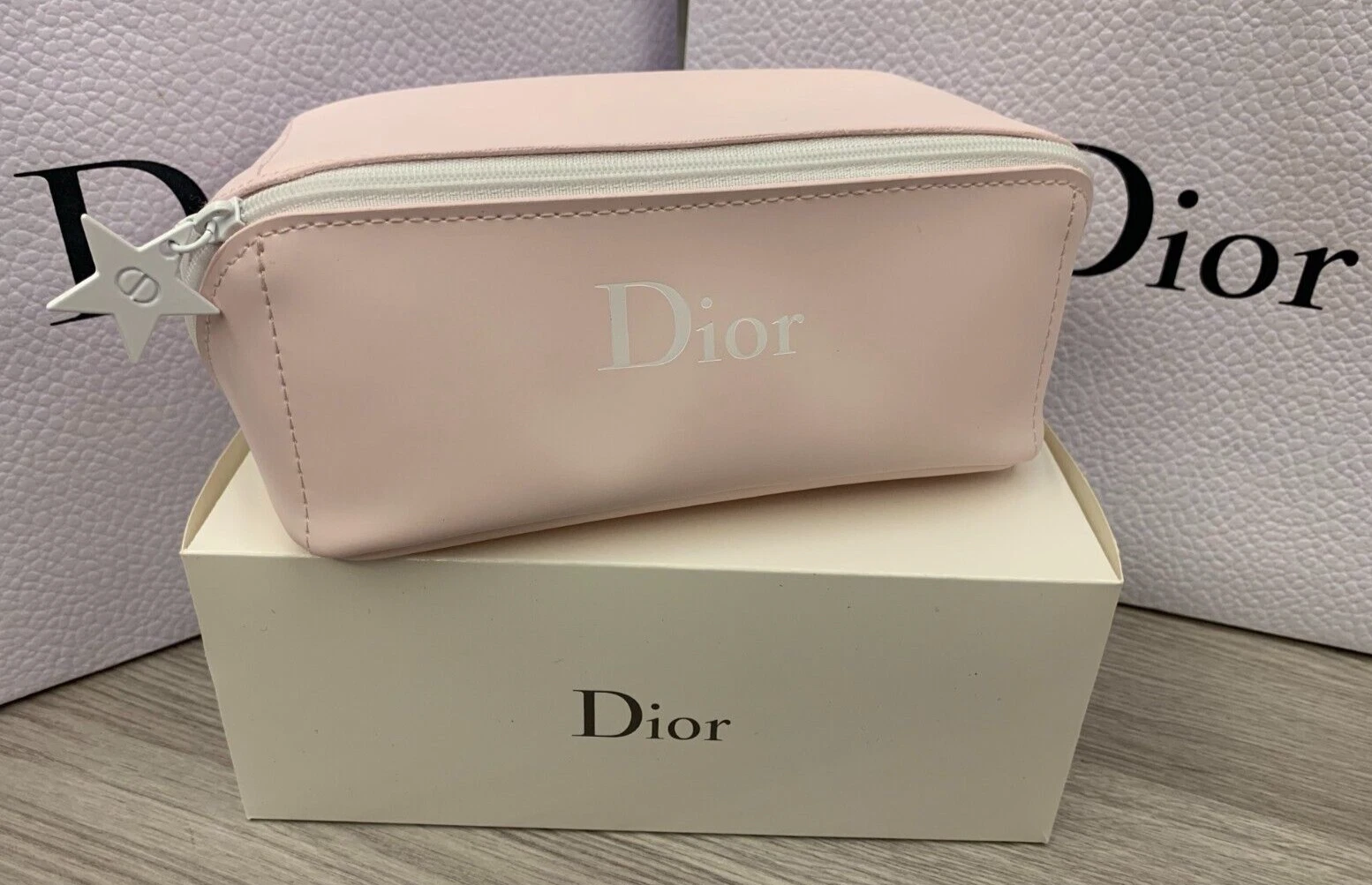 Sac cosmétique beauté Dior élégant ROSE CD logo charme cône carré boîte cadeau