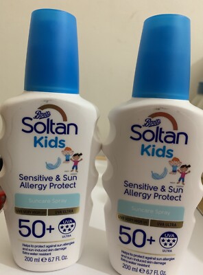 BOOTS SOLTAN KIDS SENSITIVE & SUN ALLERGY PROTECT SONNENPFLEGE SPRAY 50+ LSF 2X200ML