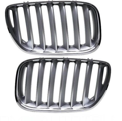 2 GRILLE DE CALANDRE CHROME / TITANIUM BMW X5 E53 LCI RESTYLEE DE 01/2004 A 2006 - Imagen 2 de 5