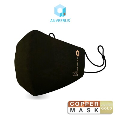 ANVEERUS Copper Ion Infused Washable Face Mask - Water Repellent & Antimicrobial