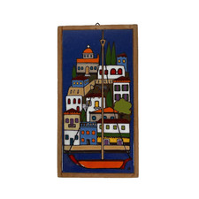 20th Century Greece Art Wall Décor Tile Terracotta Angelo Tsakirakis 8.5 x 4.5