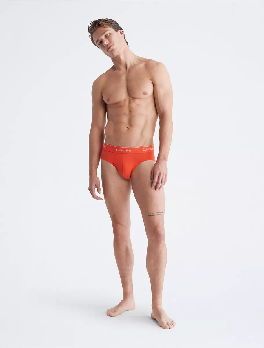 Calvin Klein CK mens orange Modern performance hip brief Underwear S XL