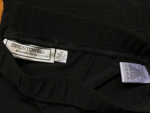 George Simonton Crystal Knit Crop Pantaloni 2X Nero - Foto 6 di 11
