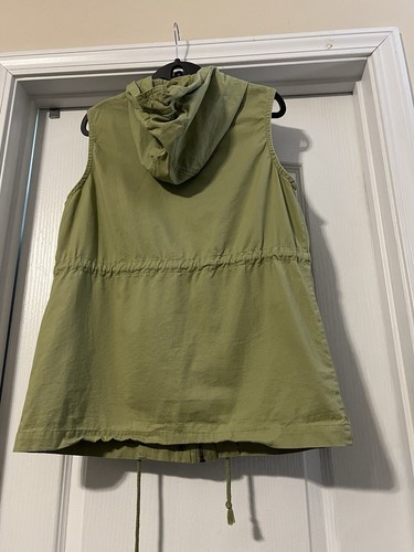 Zenana Outfitters Gilet Cargo Donna Med con Cappuccio Utility Verde Tasche Zip Bottone - Foto 11 di 17