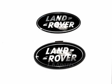 Land Rover LR4 2014-2016 Grille + Tail Gate Emblem Black Oval Badges Set Genuine