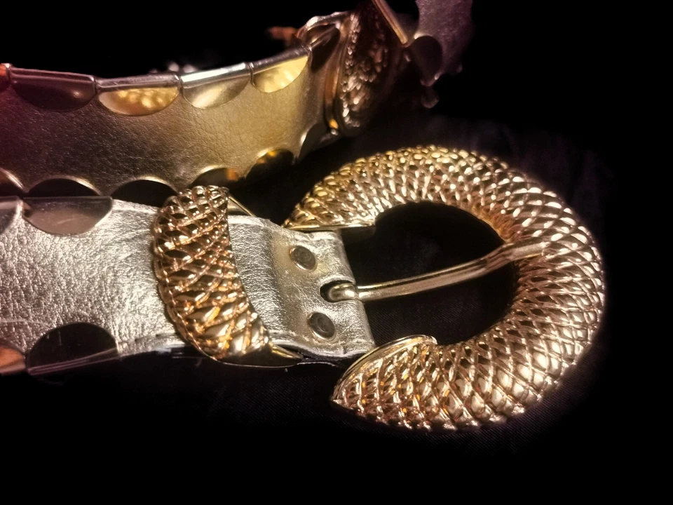 Gürtel echt Leder vergoldet di Stefano 95cm Designer Luxusgürtel Löwenkopf 360g - Bild 4 von 4