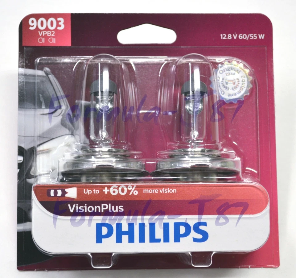 Philips VIsion Plus 60% 9003 H4 60/55W Two Bulbs Head Light Replace Lamp Stock - Image 2 of 4