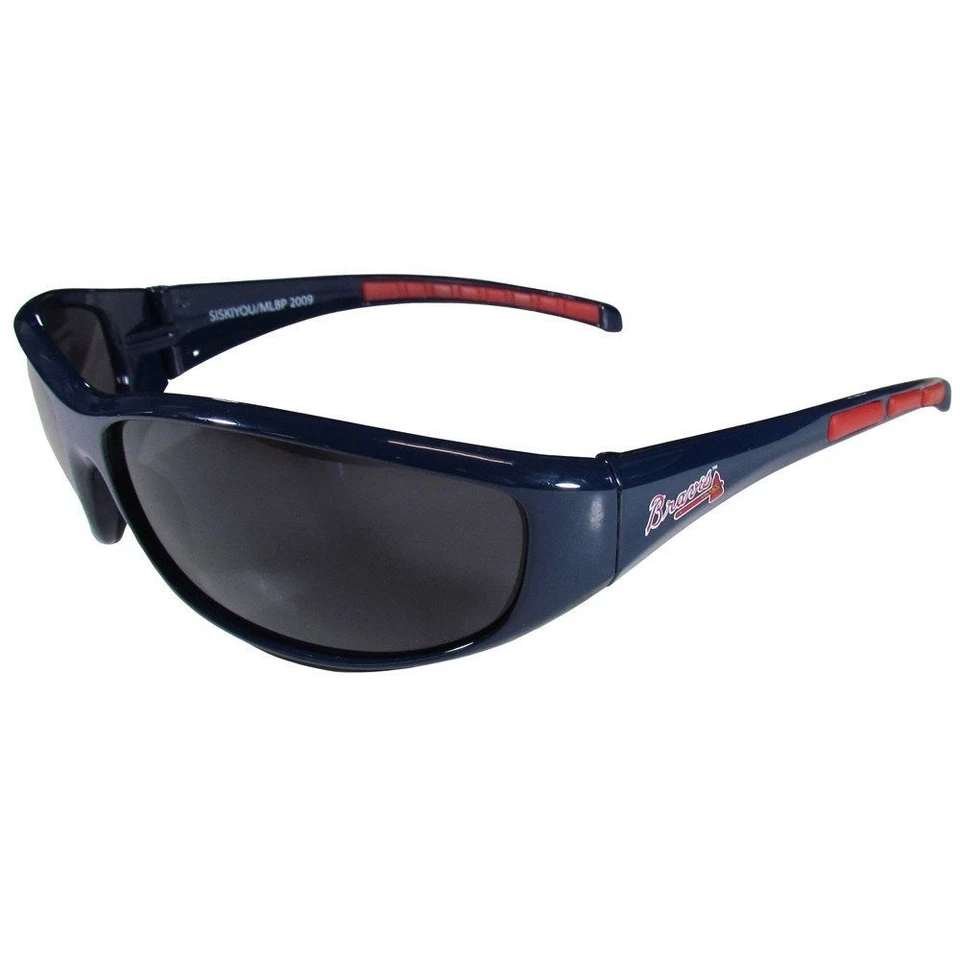 Atlanta Braves Wrap Sunglasses with Microfiber Bag MLB Licensed Baseball - Image 4 of 4