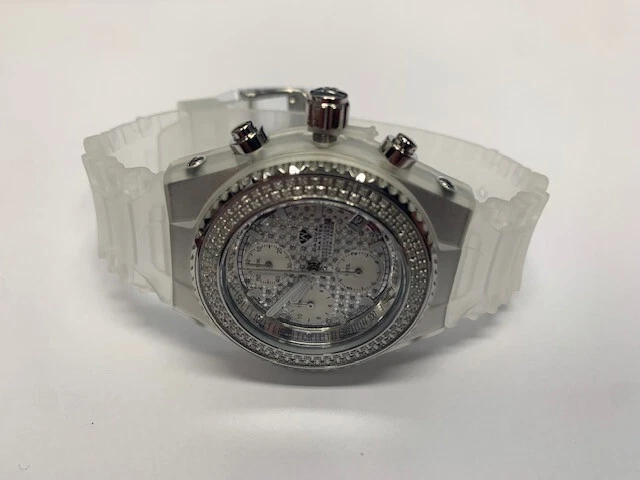 1.0CTW REAL DIAMOND CLEAR JELLY AQUA MASTER WATCH W#13 NEW & BOXED - Image 2 of 4