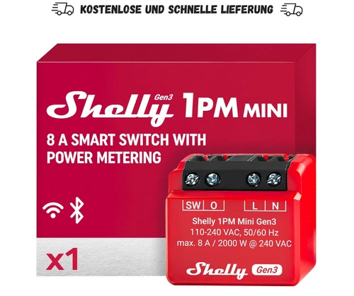 Shelly 1PM Mini Gen. 3-WLAN & Bluetooth Smart Relais Schalter
