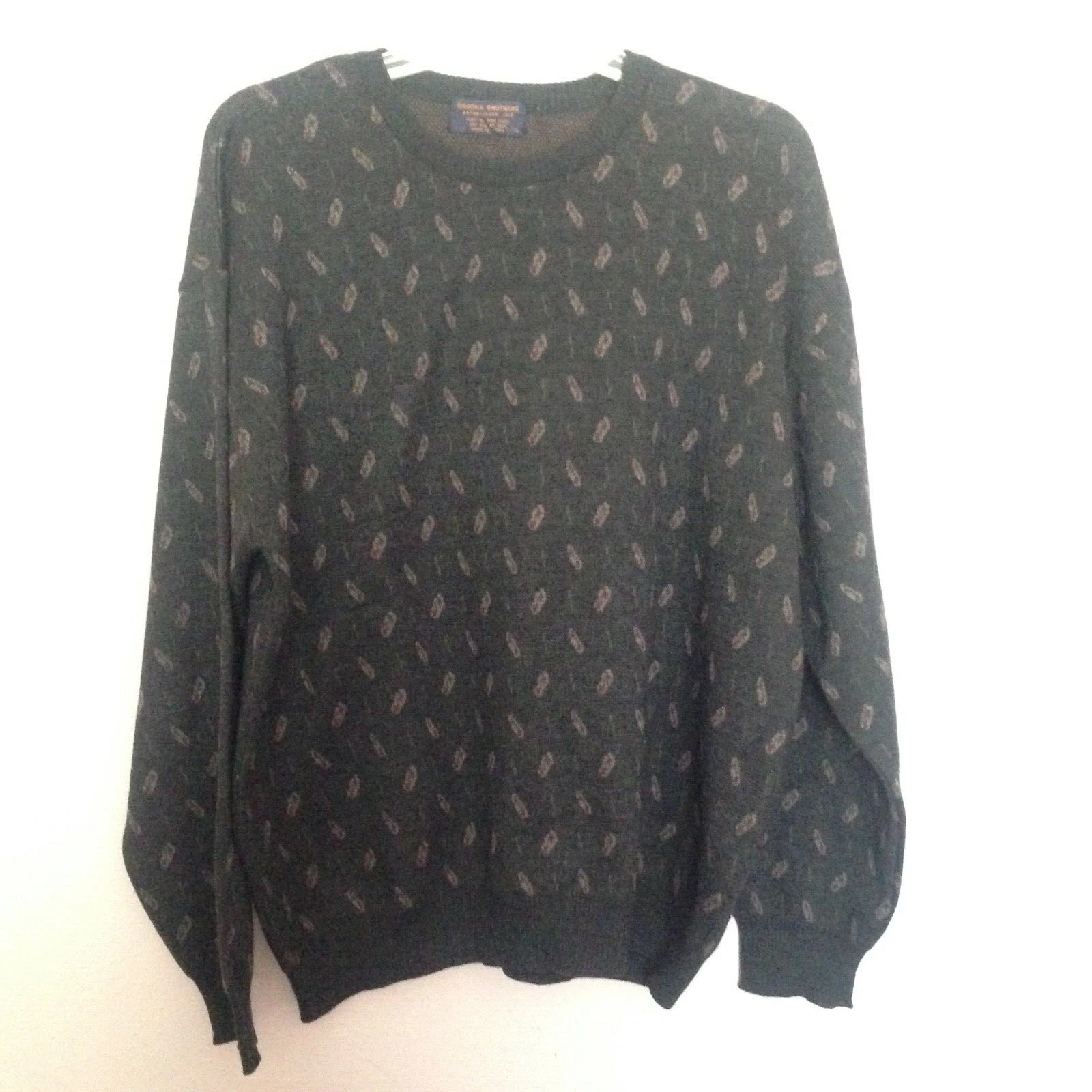 Vintage Brooks Brothers Crew Neck Pullover Wool Sweater Size XL Made in Italy
