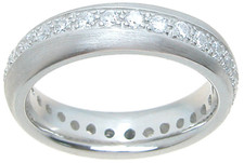 Womens 0.75 Carat CZ 925 Sterling Silver 5mm Eternity Wedding Band Ring Size 5-9