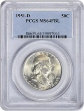 1951-D Franklin Half Dollar MS64FBL PCGS