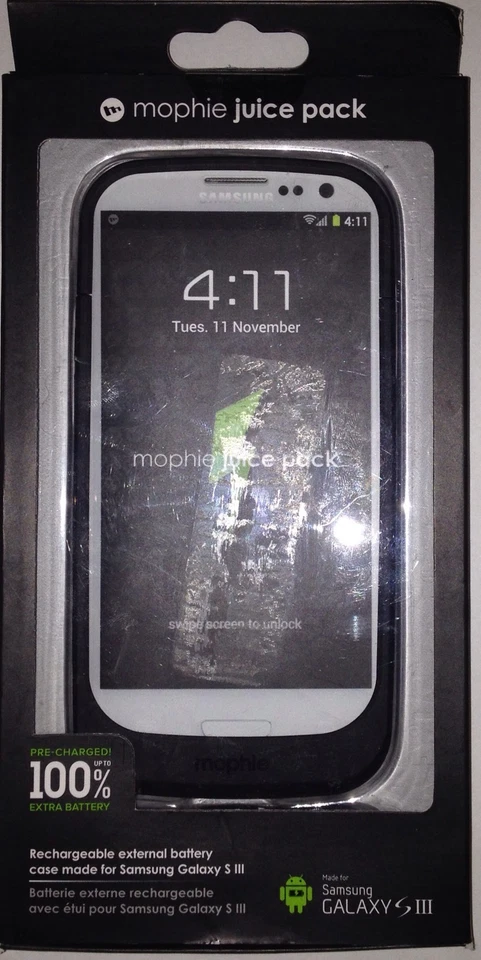 Funda Batería Recargable Samsung Galaxy S3 Mophie Juice Pack 2300 mAh Negra Foto 3 de 4