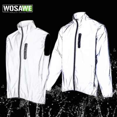 WOSAWE Herren Radfahren Kleidung Wasserdicht Voll Reflektierende Jacke  Weste