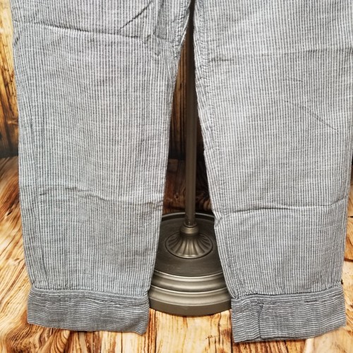 Levi Strauss & Co. Blue/White Pinstripe Linen Women's Sm Elastic Waist Pants - Picture 5 of 7