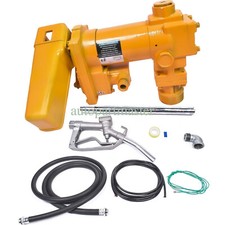 Yellow Fuel Transfer Pump with Nozzle Kit 12V 20GPM for Diesel Gasoline Kerosene