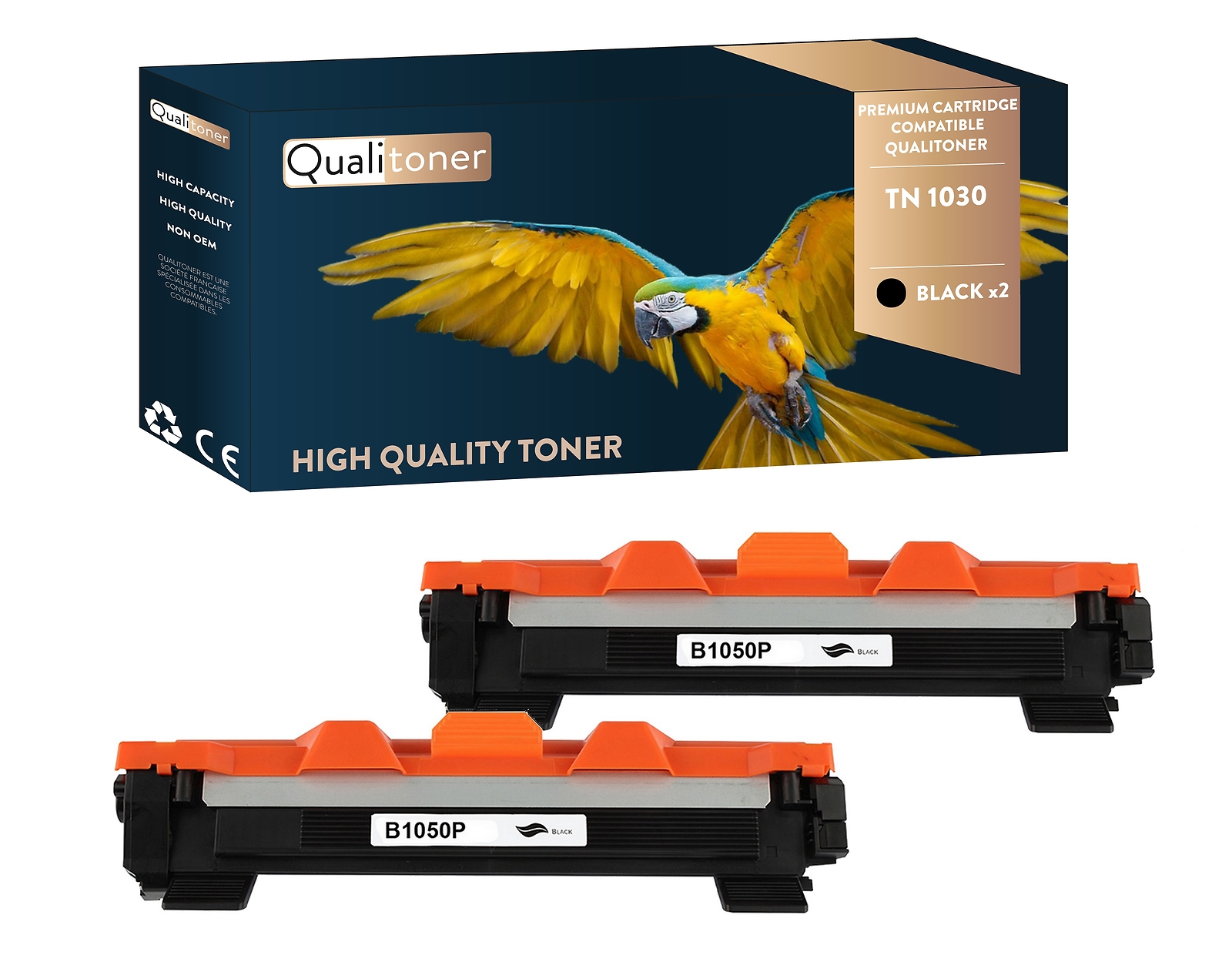 Toner Brother TN1030 noir lot de 2 pour télétravail et dossiers administratifs