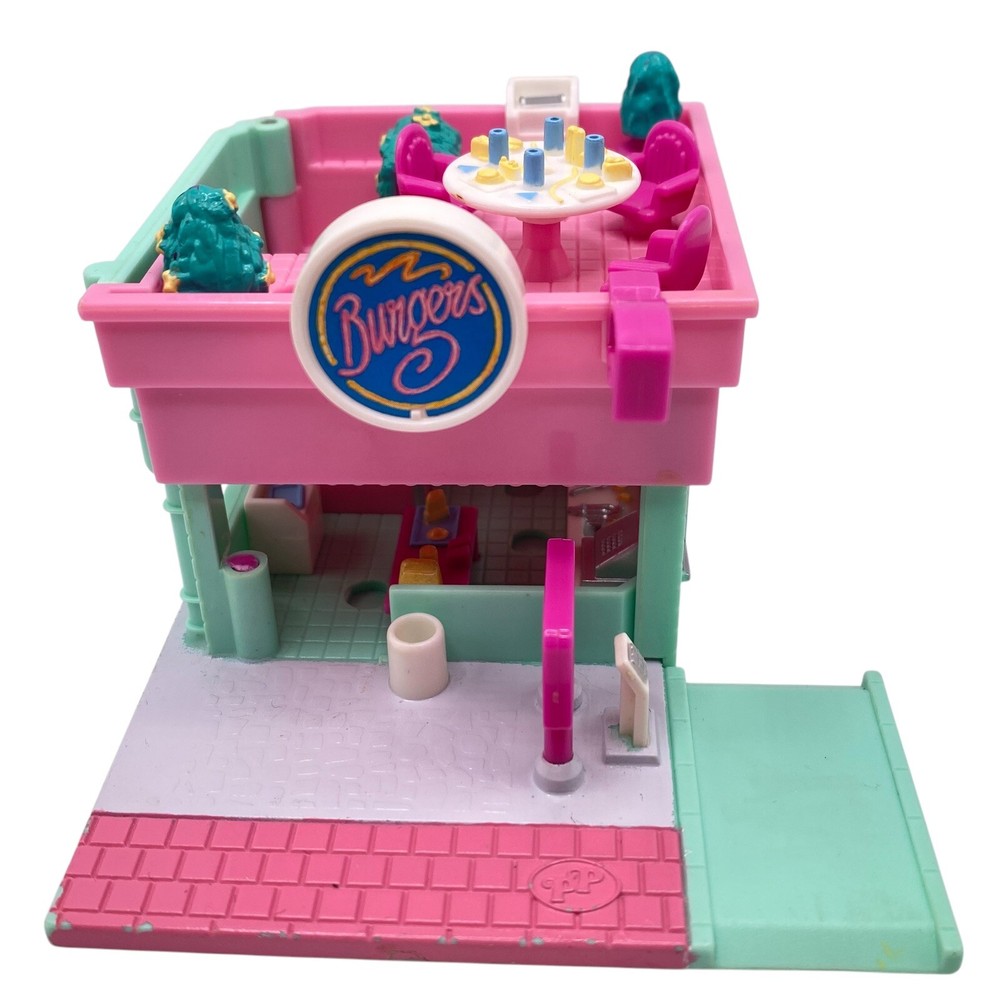 Vintage Polly Pocket Burger Restaurant Bluebird 1994 Playset Only Fun Diner