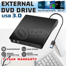 USB3.0 Slim Portable External DVD/CD-RW Combo Drive Burner Reader Player AU Post