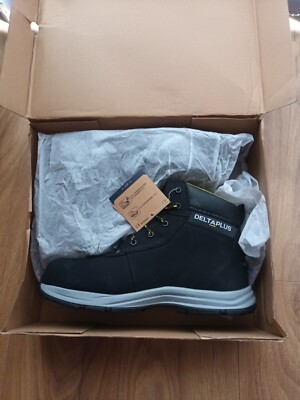 Delta Plus Legend S1P SR schwarz Herren Stahl Zehenpartie Kappe Arbeit Sicherheitsstiefel Neu UK 11 