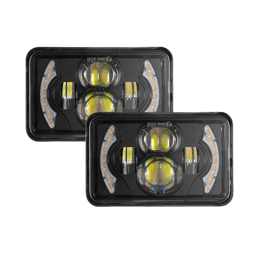 Faros LED de haz alto/bajo Fit Chevrolet Monte Carlo 1980-1988 4 piezas 4x6" pulgadas Foto 3 de 4