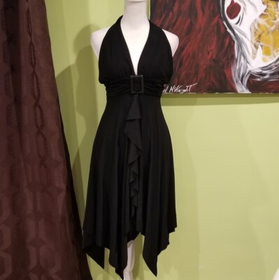 Asymmetrical Halter Dress With Ruffle Detail by Chesley | eBay Asymmetrical Halter Dress With Ruffle Detail by Chesley | eBay