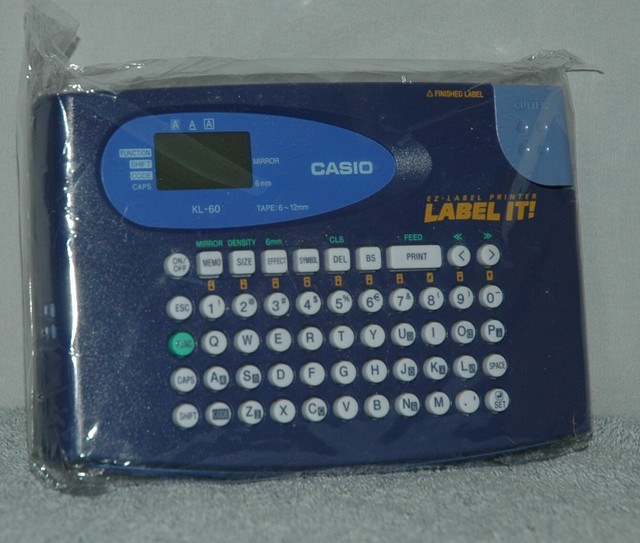 Casio Kl60 Label It Printer W/ 9mm Black on Clear Sample Tape Xr9x4