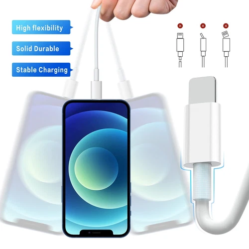 1/3Pack 3/6Ft USB Charger Cable Charging Cord For Apple iPhone 13 12 11 8 6 Plus - Picture 4 of 9