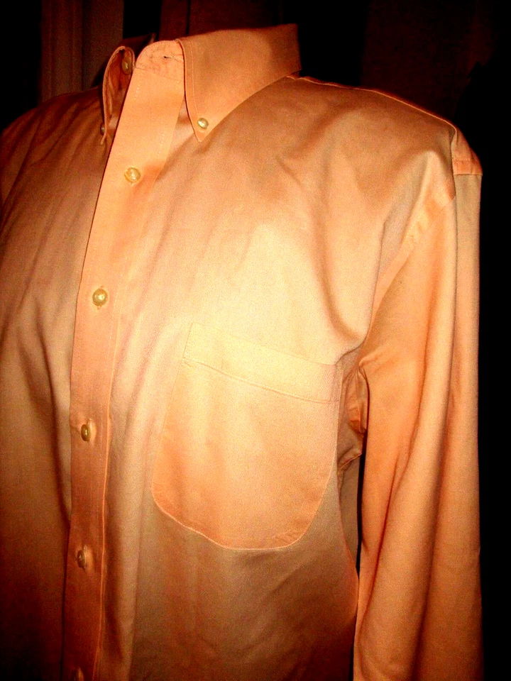 RLL Embroidered Cuff CHAPS Orange WRINKLE FREE Shirt/Size 17-17 1/2 36/37 XL - Image 4 of 4
