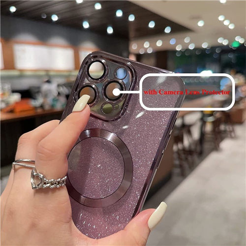 Glitter Bling Shockproof Magnetic Cover For iPhone16 15 14 13 12 11Pro+Lens Film - Picture 13 of 29