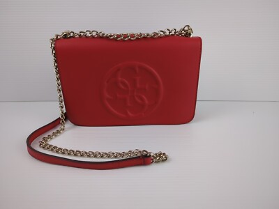 Guess Handbag Shoulder Bag Crossbody Bag Red with Gold Red
