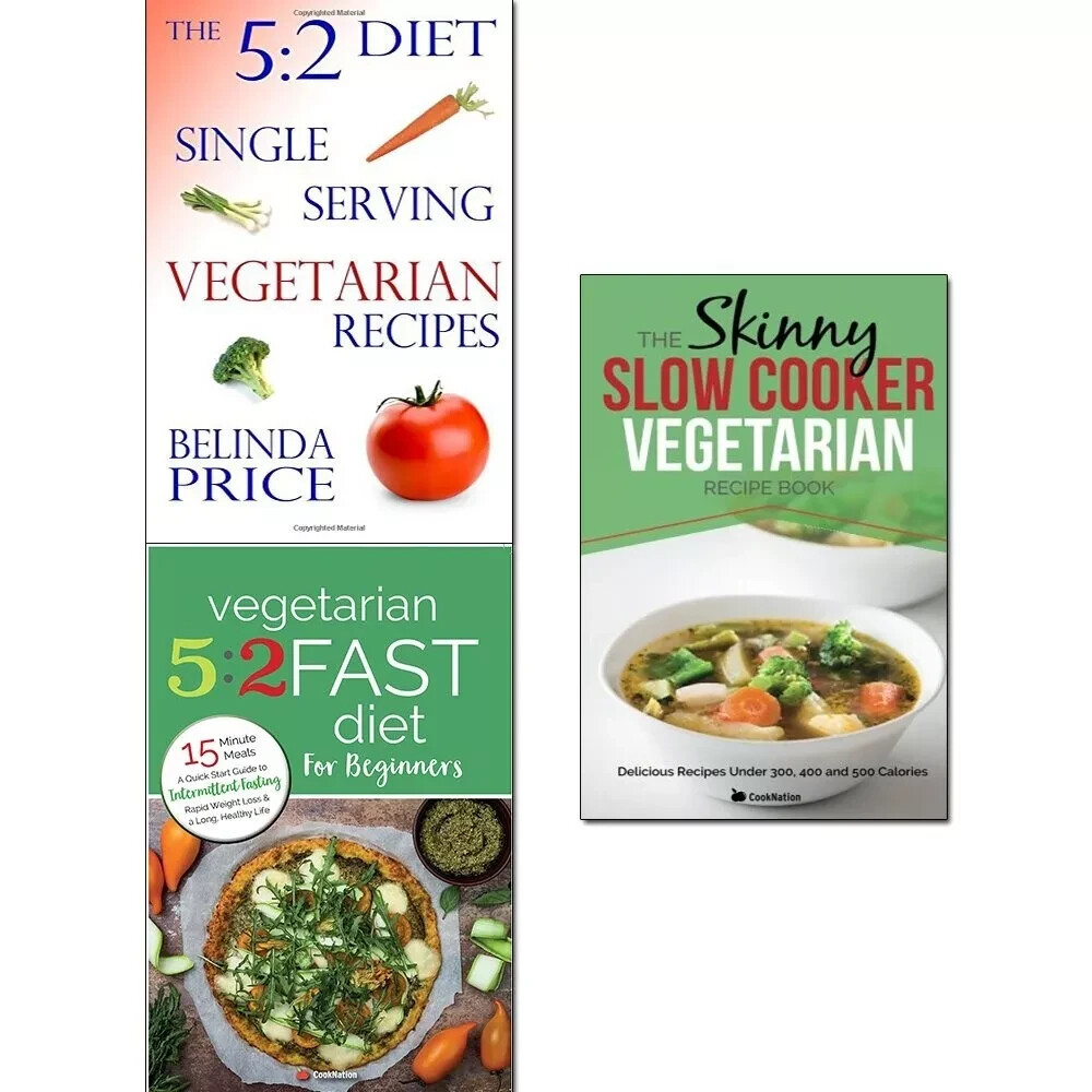 5 2 diet vegetarian, vegetarian 5 2 fast diet,slow cooker 3 Books Collection Set