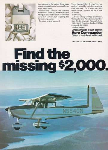 1968 Aero Commander Darter Aircraft ad 12/31/2023k - 第 1/1 張圖片
