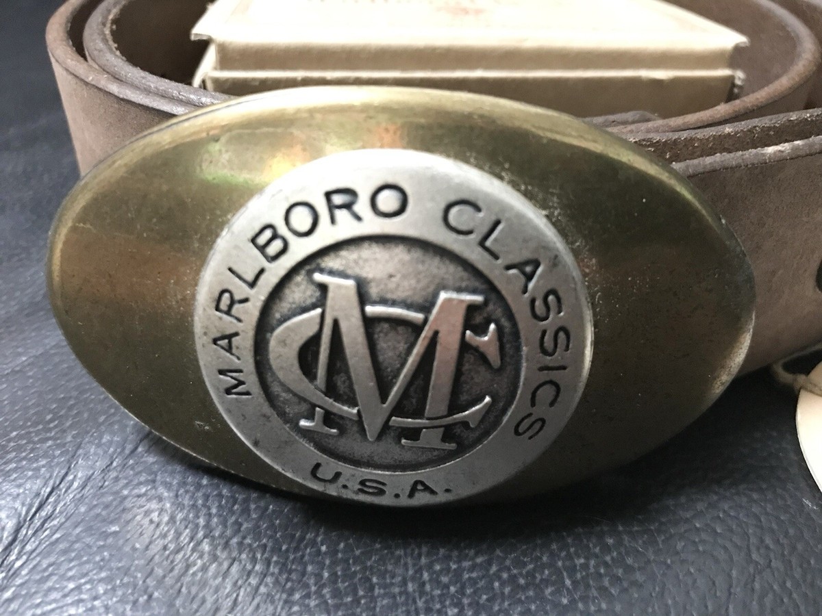 90s Vintage marlboro classics men's genuine leather belt