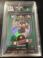 MAC JONES PATRIOTS QB GREEN PRIZMS #170 RC SP 2021 PRIZM CRUSADE HGA 9.5