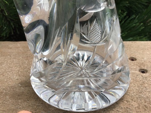 Signed Roden Cut Glass Cruet Brilliant Period Circa 1915 Antique Ontario Canada - Picture 4 of 8