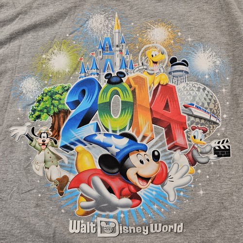Walt Disney World Graphic T-Shirt Size Large Gray Pullover Crewneck 2014 Vacay - Picture 7 of 9