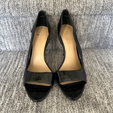 Nine West Black Slip On Pointed Open Toe Sky High Stiletto Heel Pump
