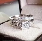 Moissanite 2 Ct Celtic Knot Engagement Wedding Ring Set Real 925 Sterling Silver