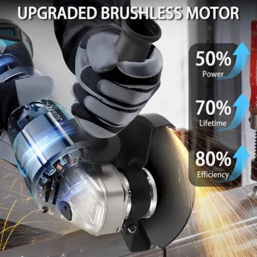 Cordless 4-1/2 Power Angle Grinder for Makita 21V Max Battery Brushless 9000 RPM - Image 4 of 4