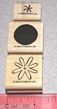 Flower Blossom Rubber Stamps 2 step Stamping Clean by Stampin Up Sweet Shapes