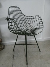 ORIGINAL VINTAGE WIRE MESH METAL ARMCHAIR CARVER 60s MEADMORE MICHAEL HIRST