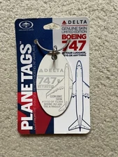 Delta Airlines Boeing 747-400 Aluminum Skin Plane Tag White N665US