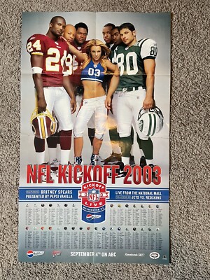 メリーオーダーページ Britney Spears NFL Kickoff Poster 2003 In The Zone NM 36x22 Fold