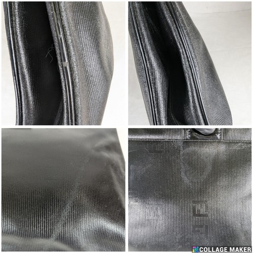 FENDI SAS Roma Black Embroidered Lightweight Leather Clutch Bag Made in Italy - Picture 9 of 11
