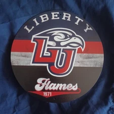 Metal Sign 8" Round Wall Art Man Cave Garage Bar Gas Station Liberty Flames