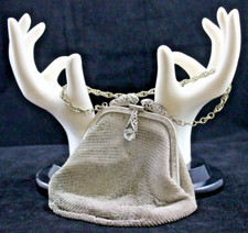 Antique 1945-'55 Silver Mesh U.S. Zone Germany Evening Bag Jeweled Purse NICE