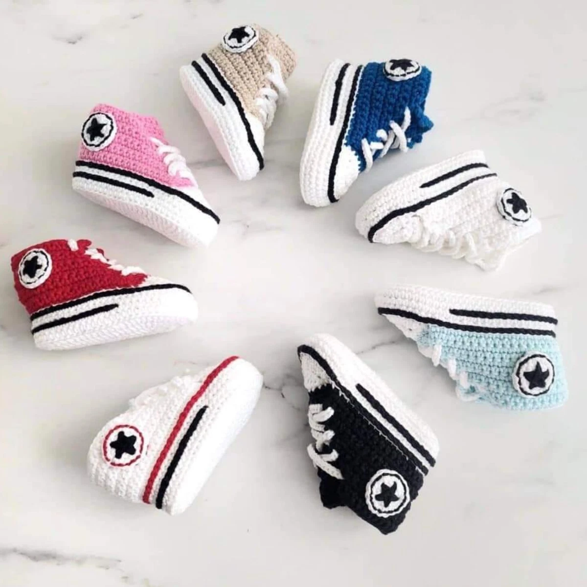 Newborn Baby Boy Crochet Booties 1 12 months Handmade Infant