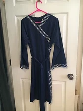 Vintage Vanity Fair Navy House Dress Medium